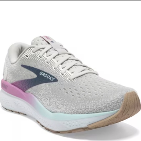 Brooks Shoes - Brook's Women's Ghost 16 White Grey Estate Blue Size 6.5 Wide NEW